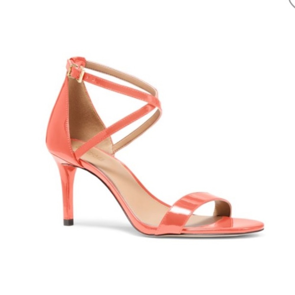 MICHAEL Michael Kors Coral Patent Strappy Mid-Heel Sandals